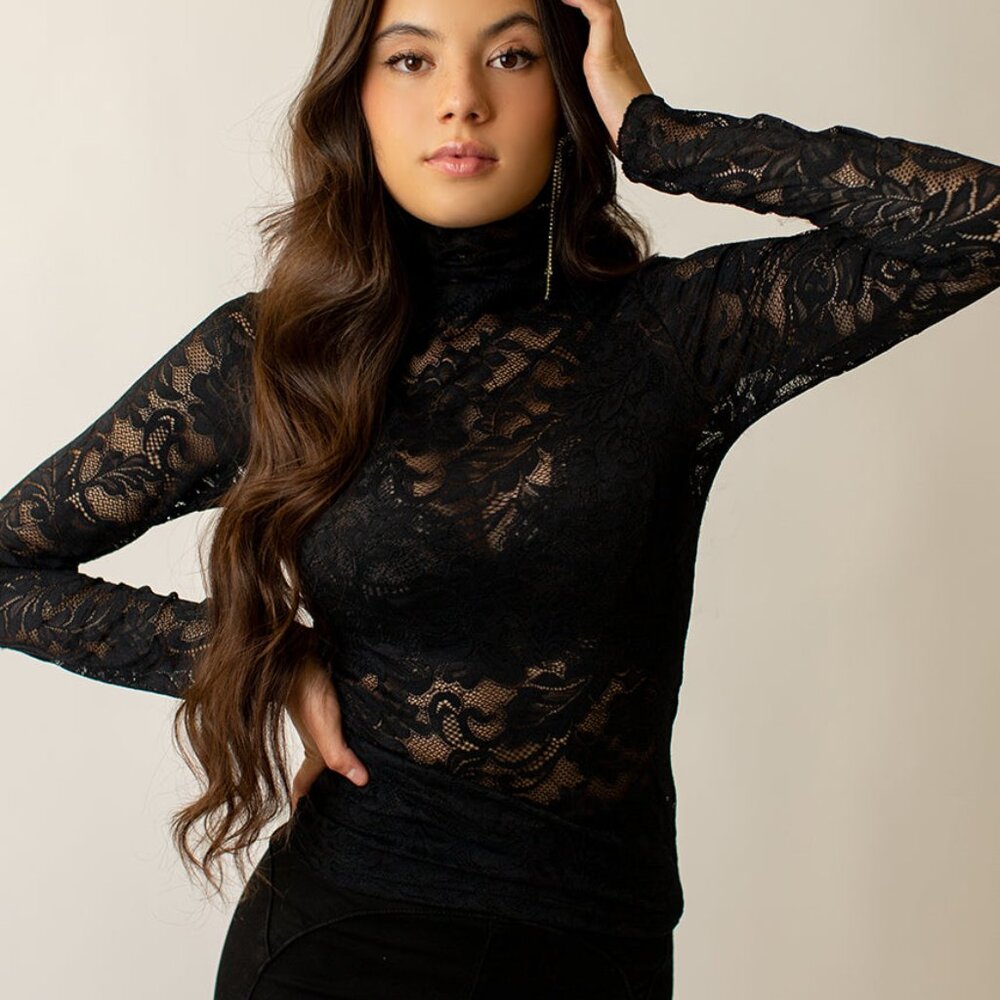 Joyfolie Iris Top in Black xxl